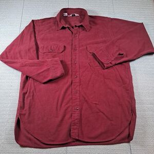 Vintage Woolrich Shirt Mens Wine Chamois Flannel 90s Button Up READ
